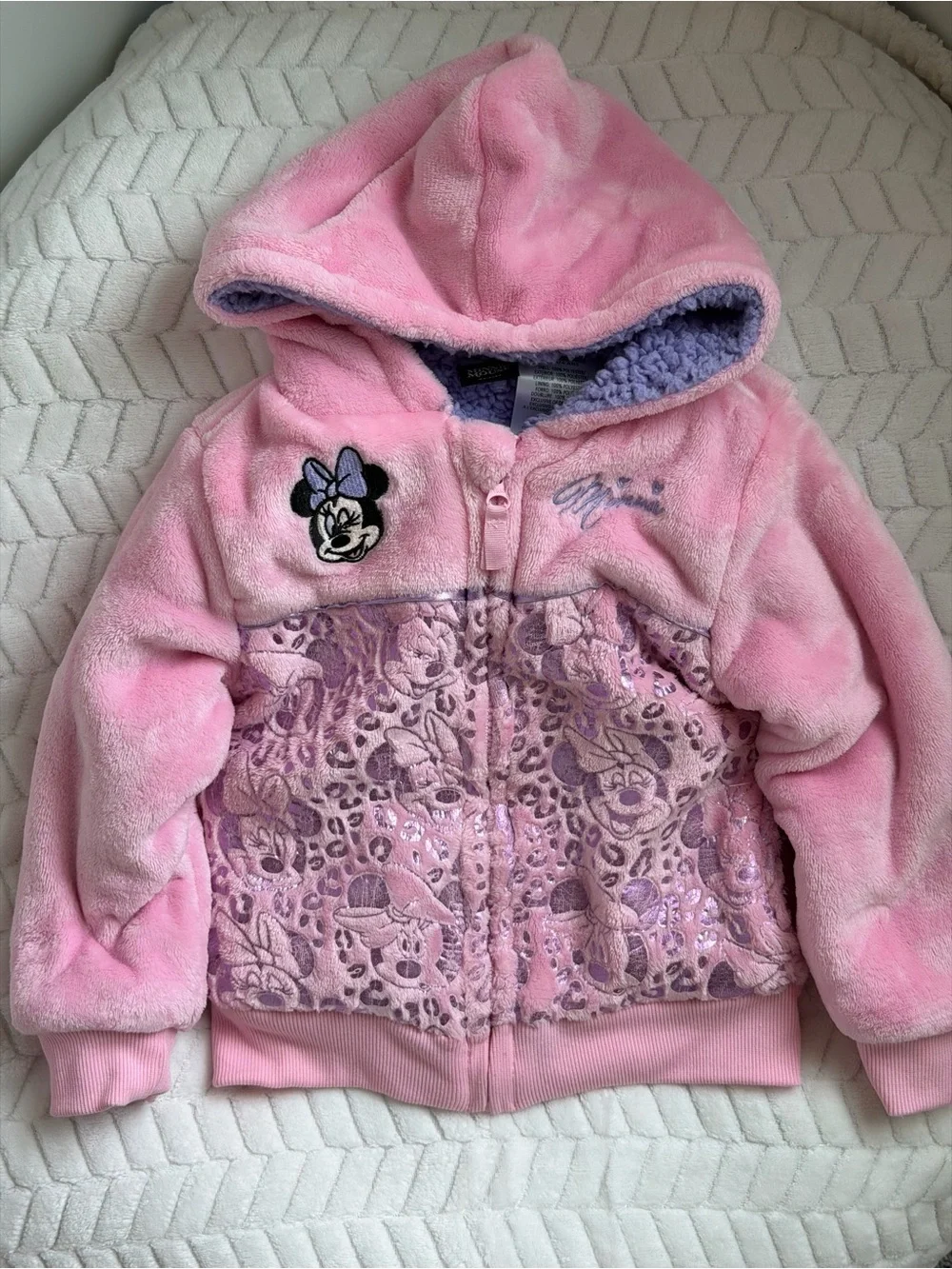 Disney Minnie Mouse Pink Hooded Fleece Jacket for Kids